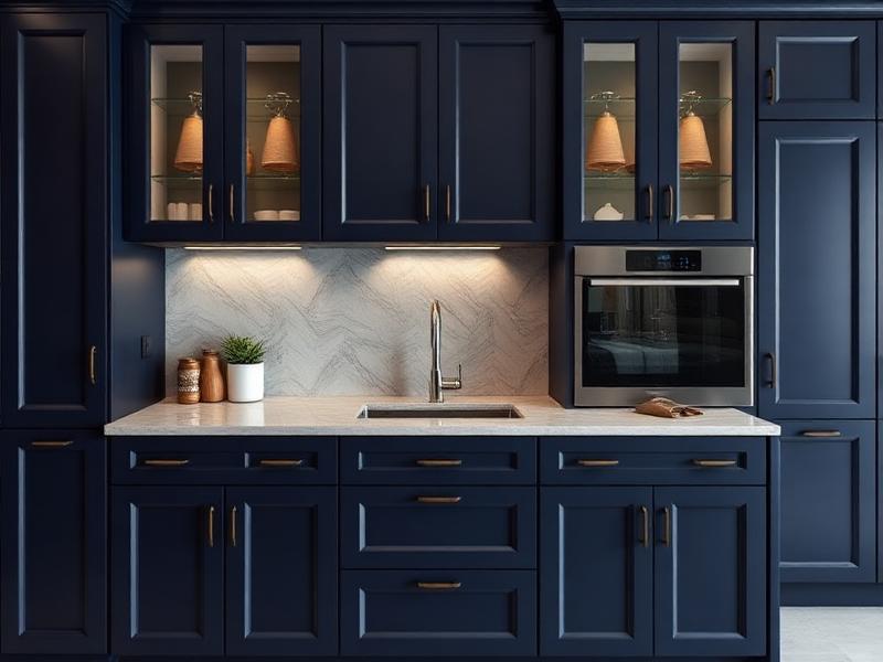 Luxury navy kitchen with elegant design